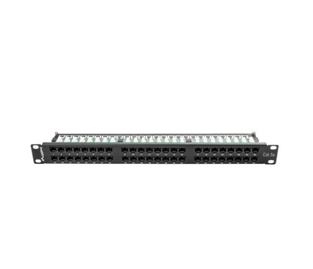 LANBERG Patch Panel 48 Port 1U Kat.5E czarny PPU5-1048-B - 457254 - zdjęcie